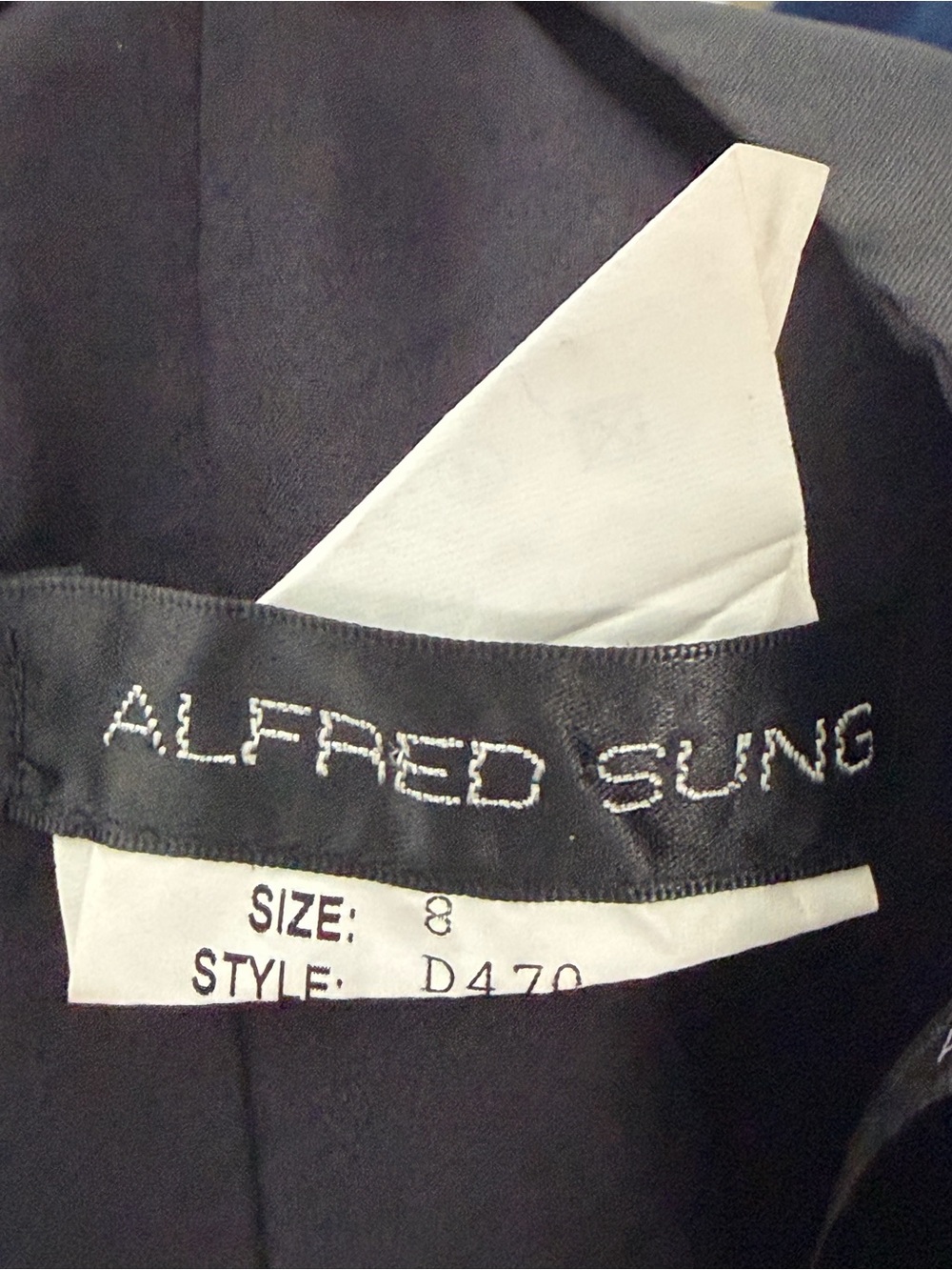 ALFRED SUNG Black Ruffle Halter cocktail dress, style D470 - Picture 3 of 3